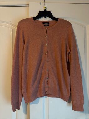 CDC Dusty Rose Button-Front Crewneck Cardigan